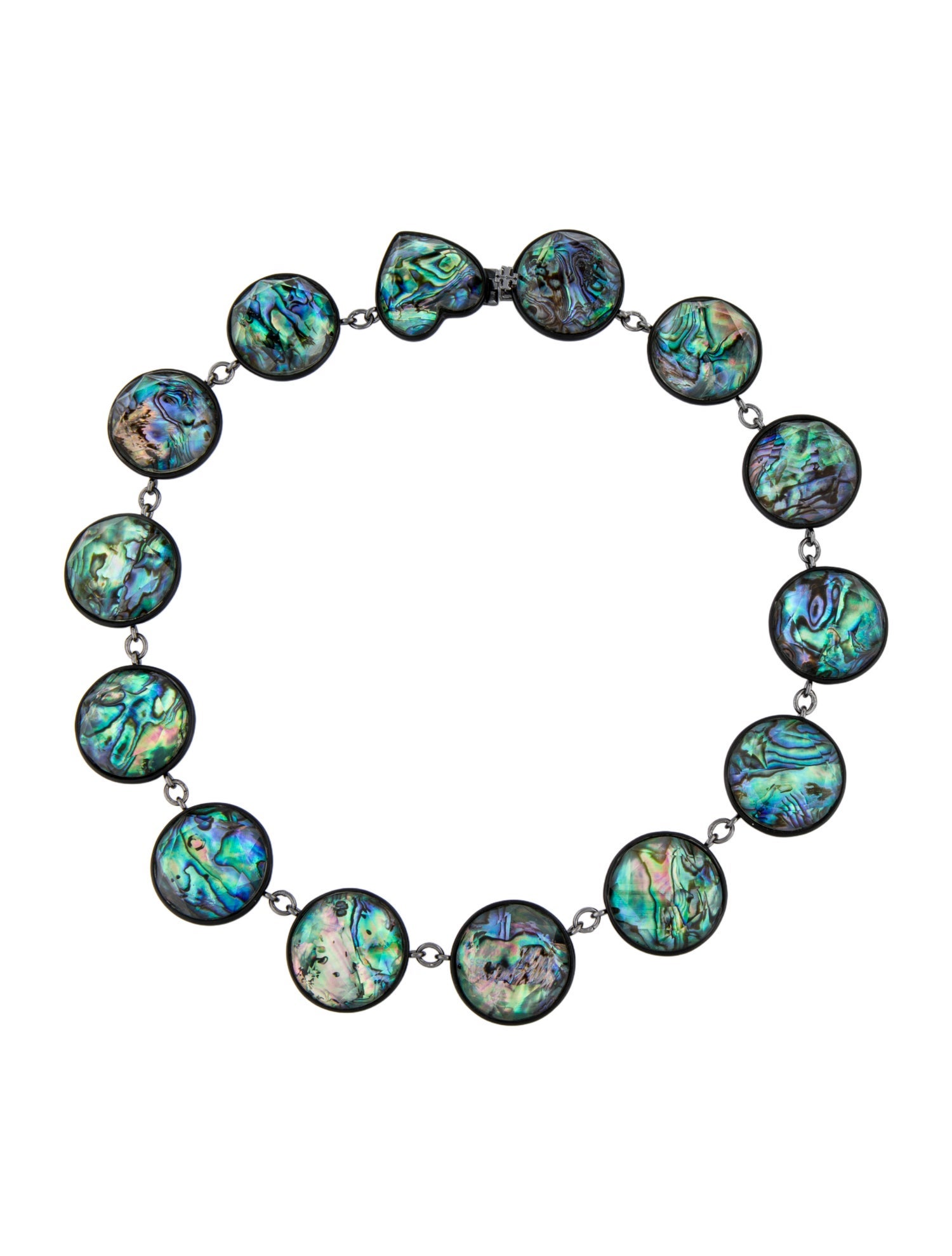 Tory Burch Abalone & Faceted Resin Collar Necklace