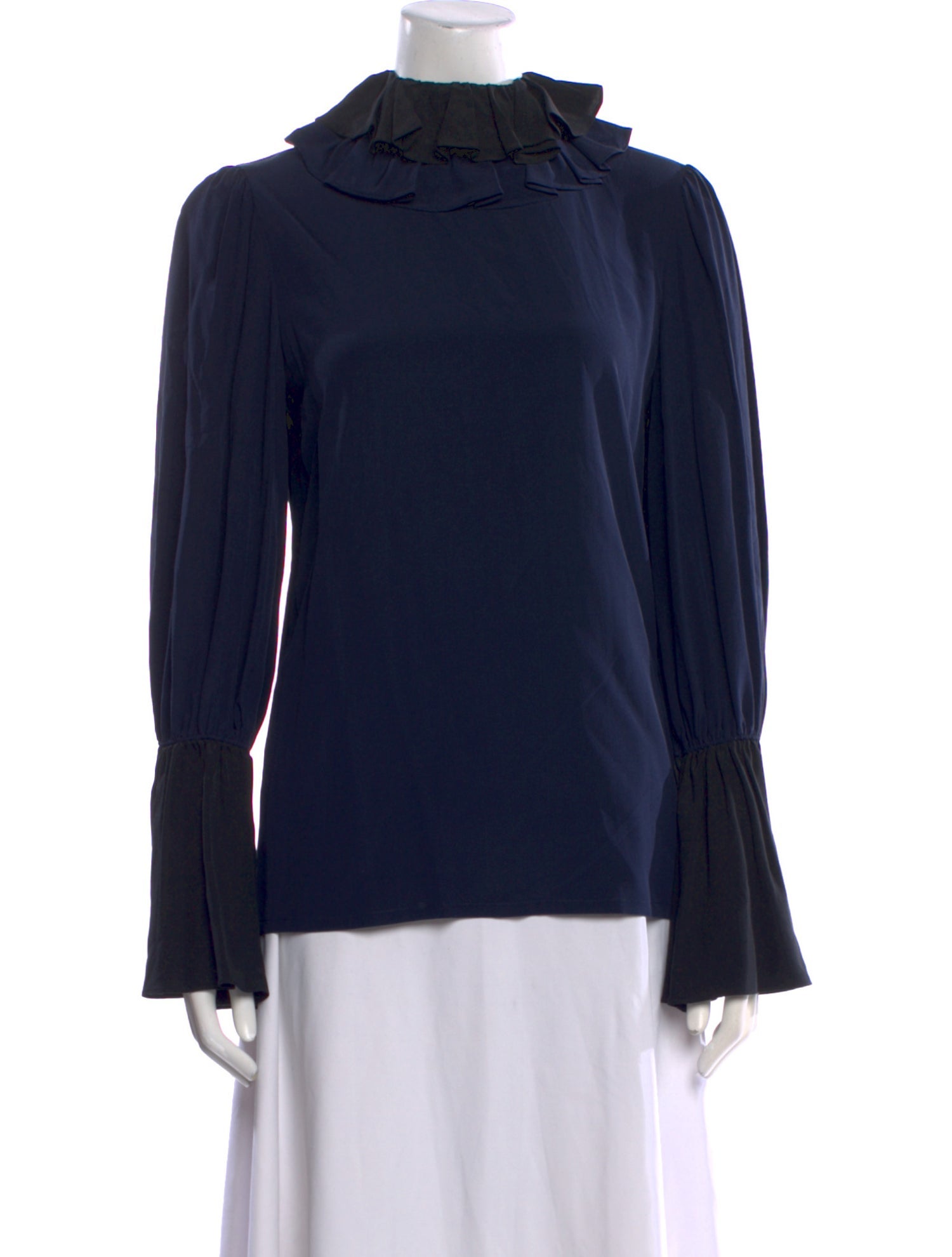 Tory Burch Mock Neck Long Sleeve Blouse