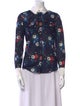 Tory Burch Floral Print Long Sleeve Button-Up Top