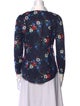 Tory Burch Floral Print Long Sleeve Button-Up Top