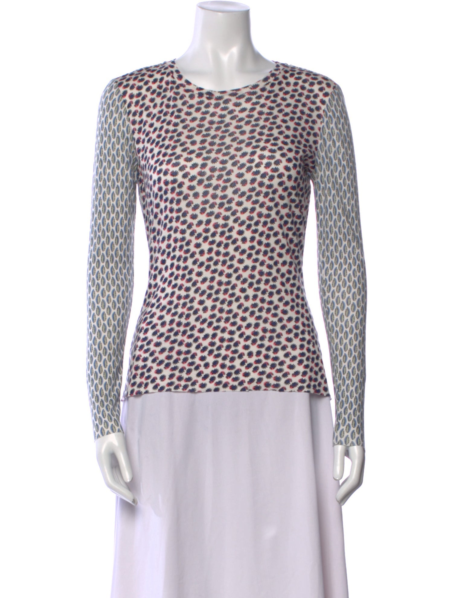 Tory Burch Printed Crew Neck Top