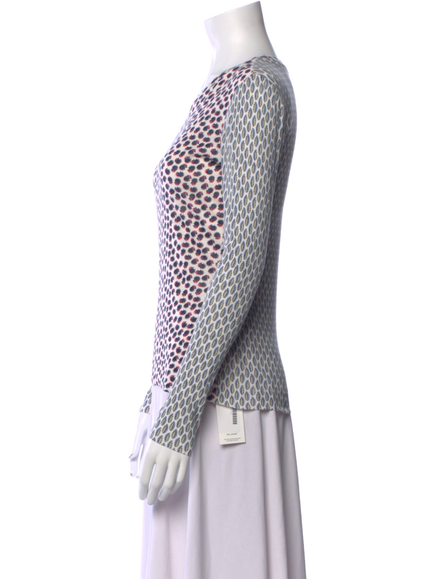 Tory Burch Printed Crew Neck Top