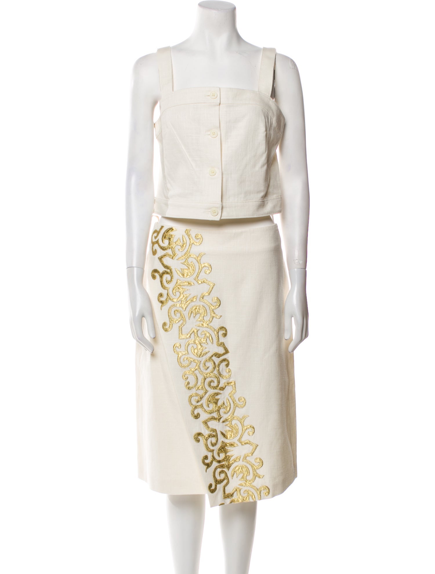 Tory Burch Printed Embroidered Accent Skirt Set w/ Tags