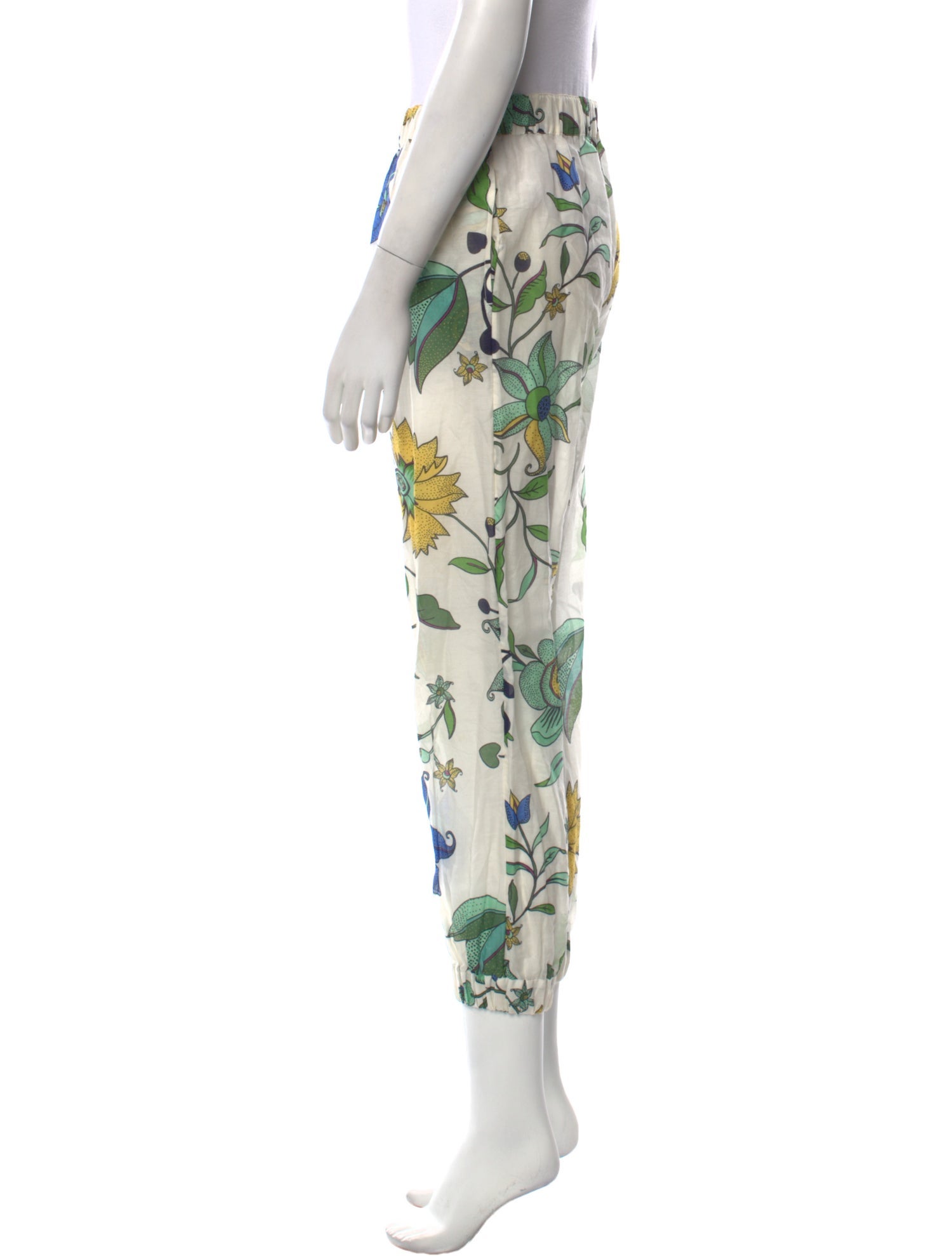 Tory Burch Floral Print Skinny Leg Pants