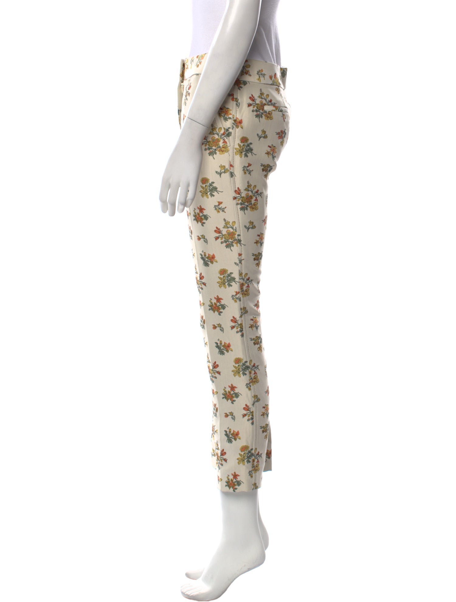 Tory Burch Floral Print Straight Leg Pants