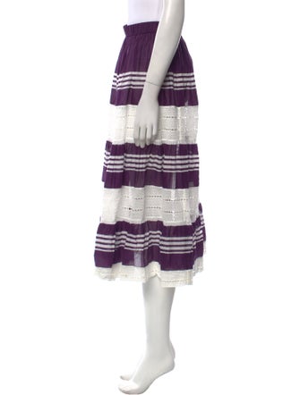 Tory Burch Striped Midi Length Skirt