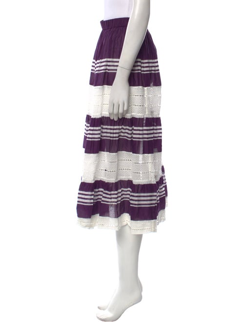 Tory Burch Striped Midi Length Skirt