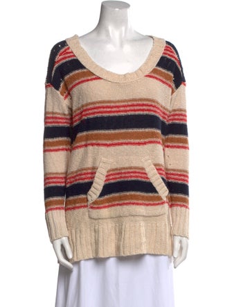 Tory Burch Linen Striped Sweater