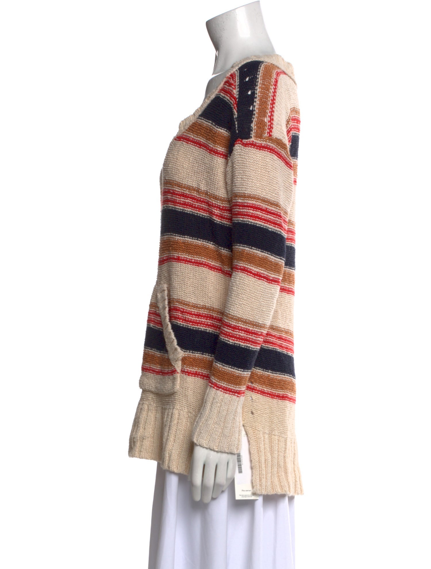 Tory Burch Linen Striped Sweater