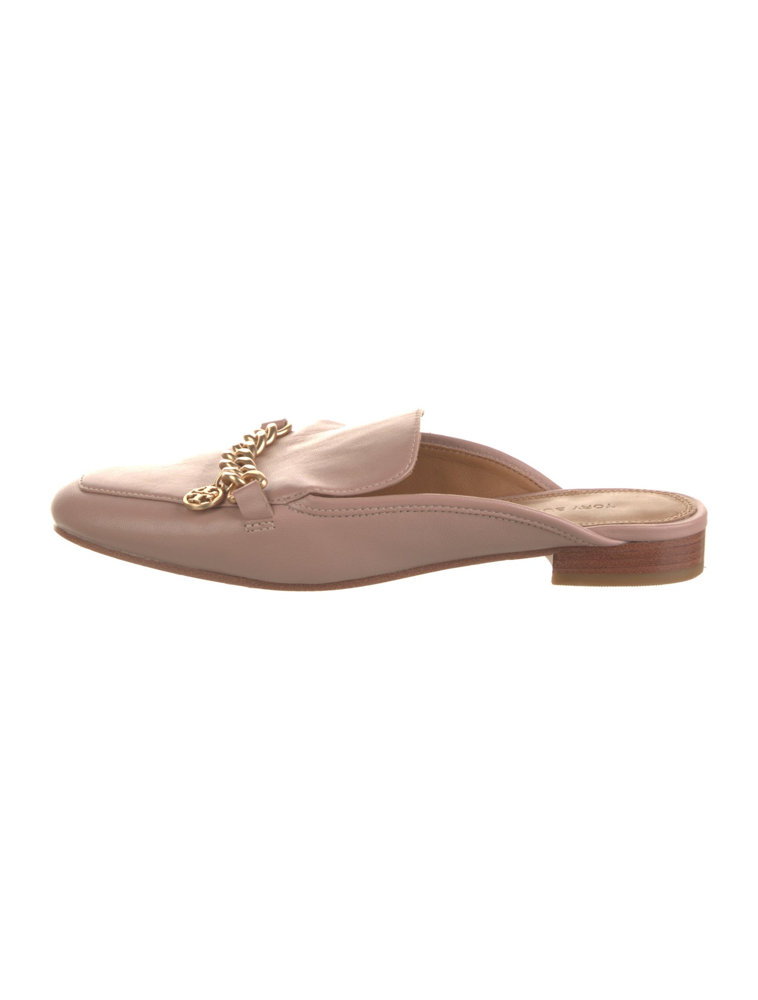 Tory Burch Leather Chain-Link Accents Mules