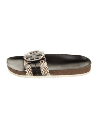 Tory Burch Leather Animal Print Slides
