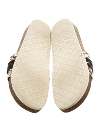 Tory Burch Leather Animal Print Slides