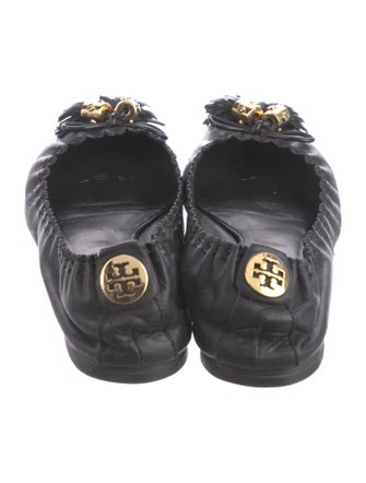 Tory Burch Leather Tassel Accents Ballet Flats