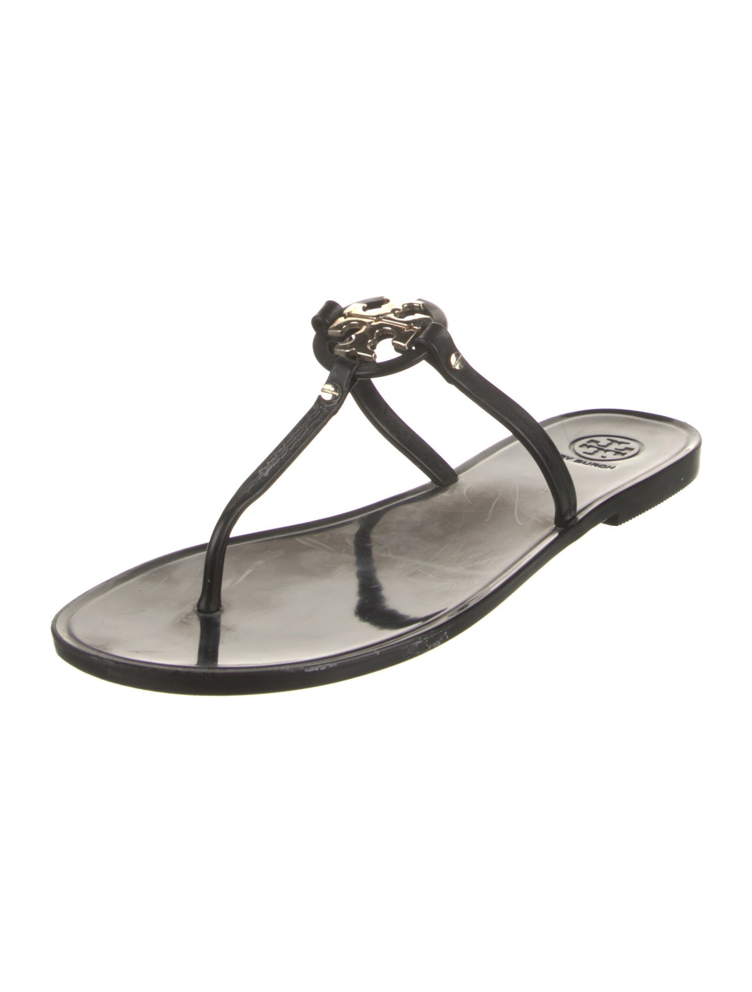 Tory Burch Rubber Studded Accents T-Strap Sandals