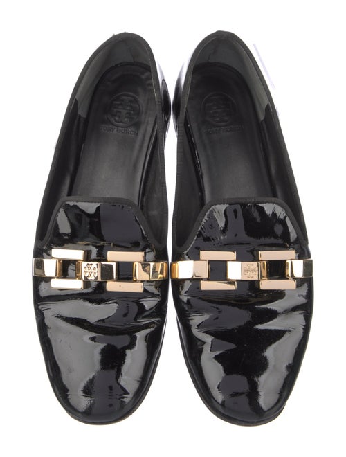 Tory Burch Patent Leather Bow Accents Loafers