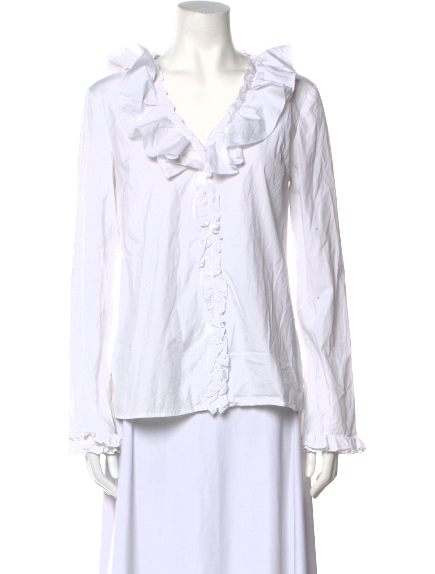 Tory Burch V-Neck Long Sleeve Blouse