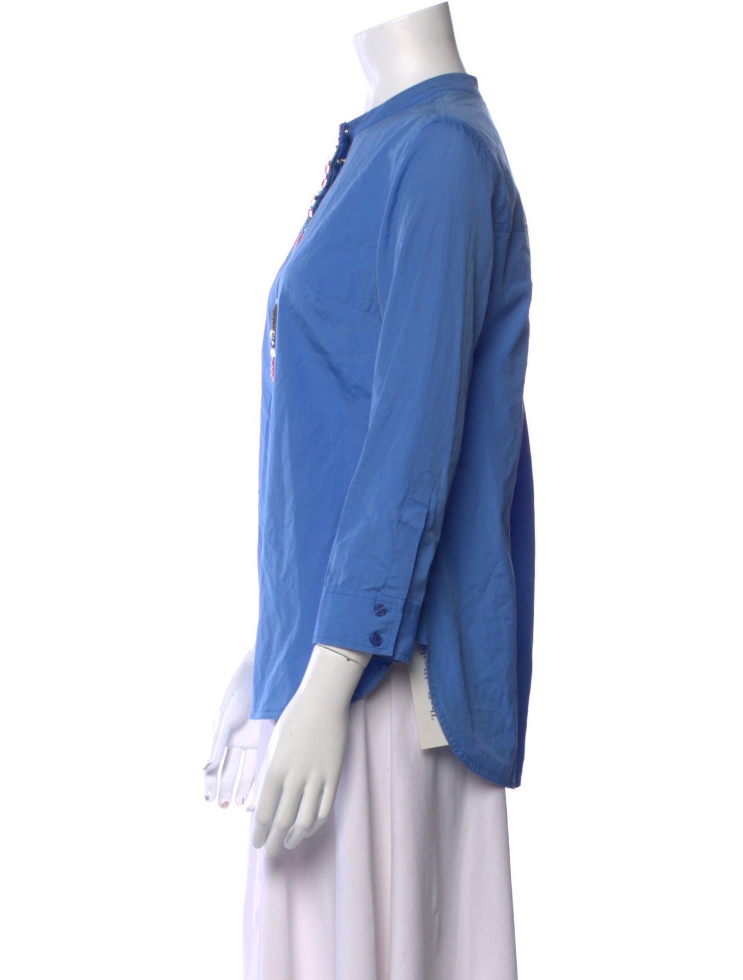 Tory Burch Mock Neck Three-Quarter Sleeve Blouse