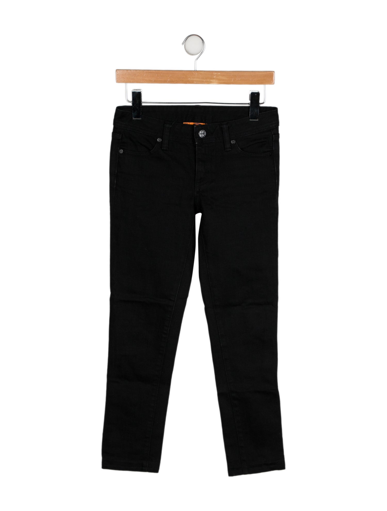 Tory Burch Mid-Rise Straight Leg Jeans
