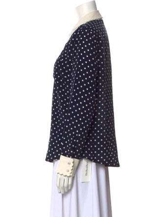 Tory Burch Silk Polka Dot Print Button-Up Top