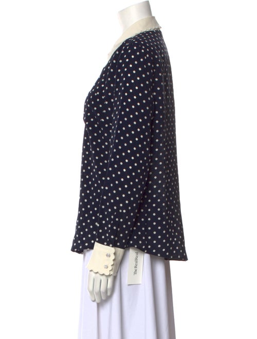 Tory Burch Silk Polka Dot Print Button-Up Top