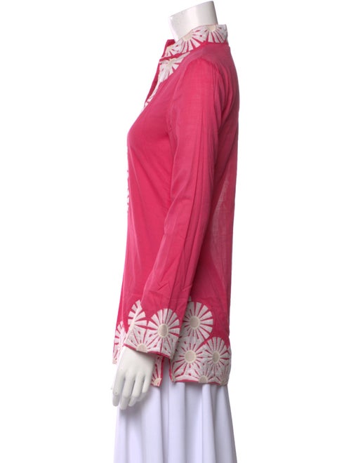 Tory Burch Floral Print Mock Neck Blouse