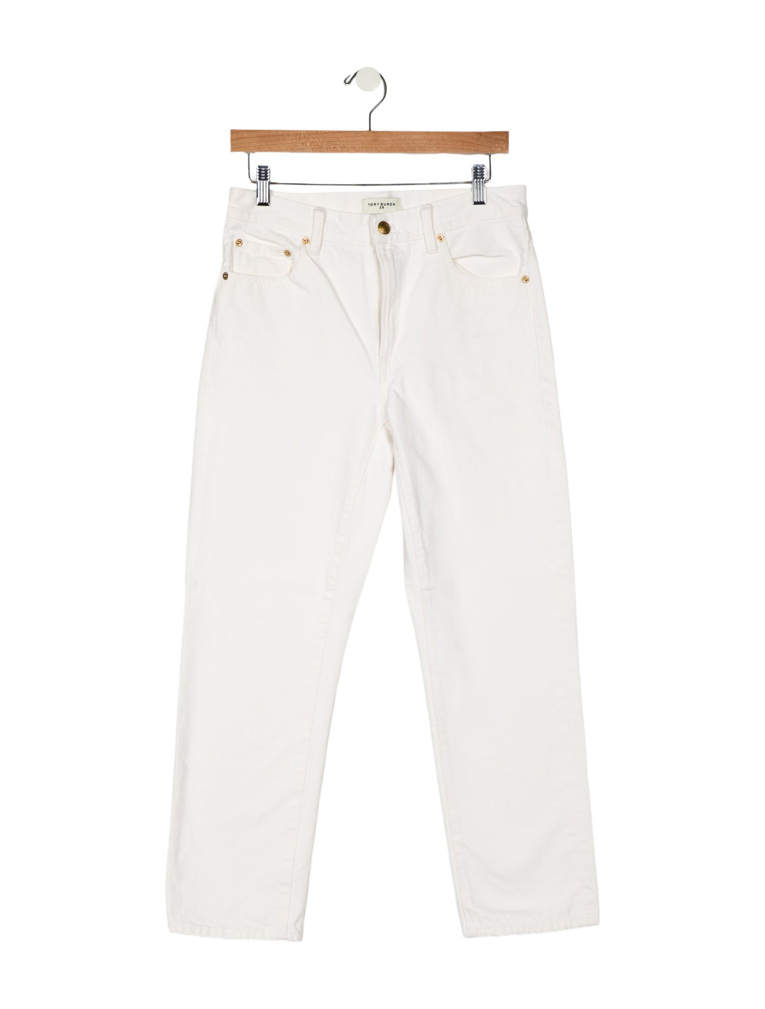 Tory Burch Mid-Rise Straight Leg Jeans
