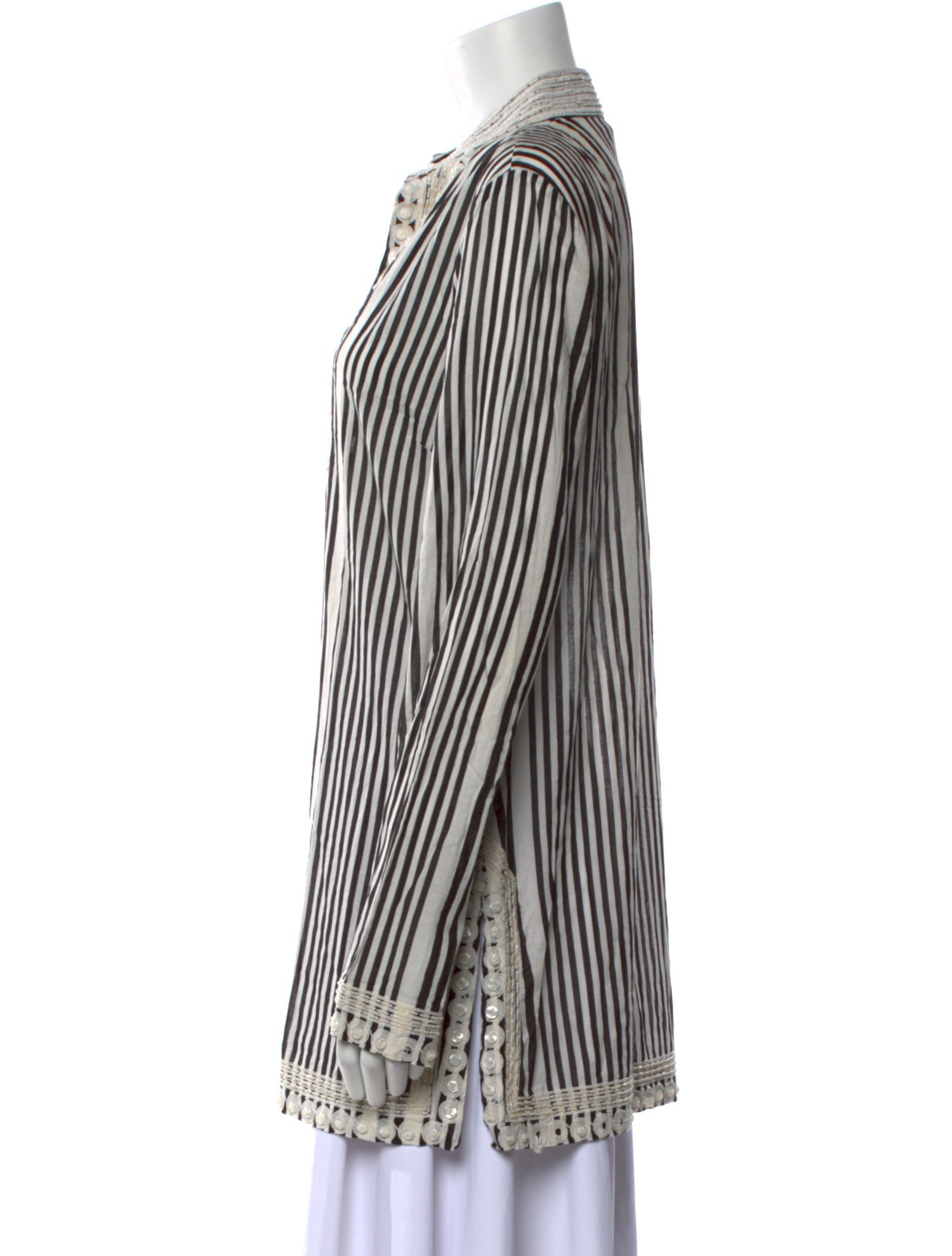 Tory Burch Striped V-Neck Tunic