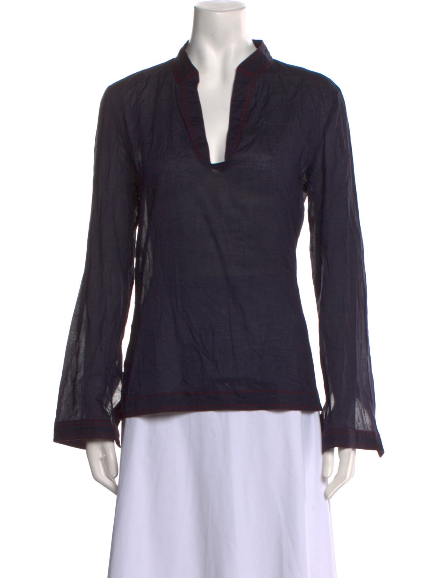 Tory Burch V-Neck Long Sleeve Blouse