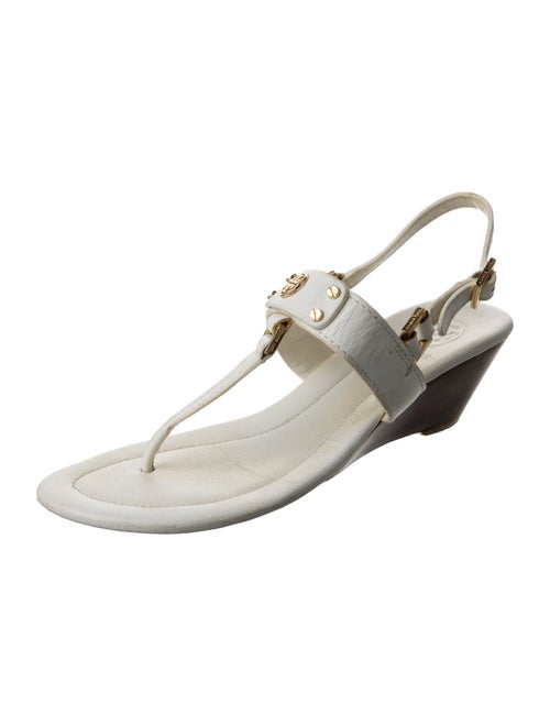 Tory Burch Leather Cutout Accent T-Strap Sandals