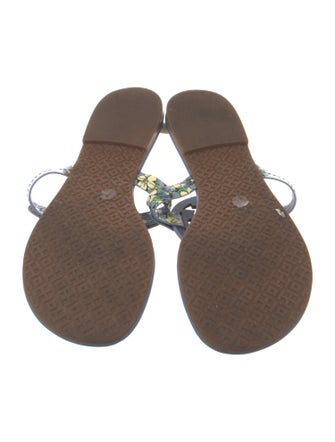 Tory Burch Signature Logo Leather Slides