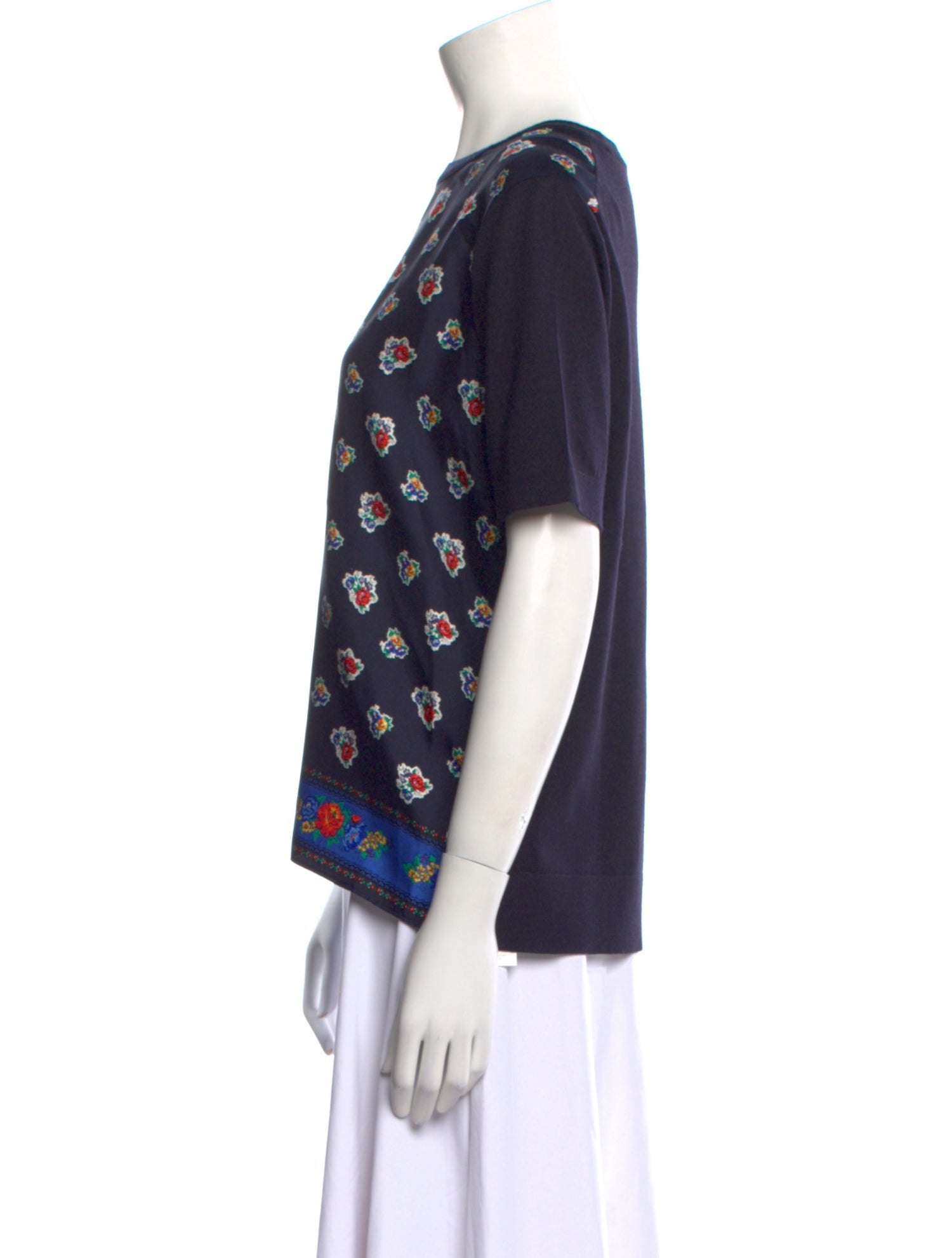 Tory Burch Silk Printed T-Shirt