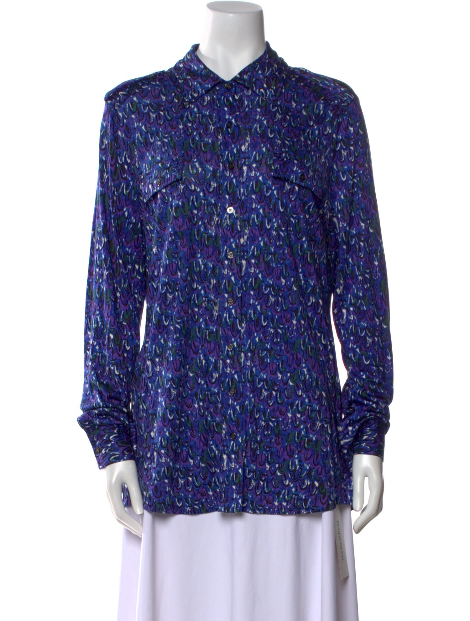 Tory Burch Silk Printed Button-Up Top