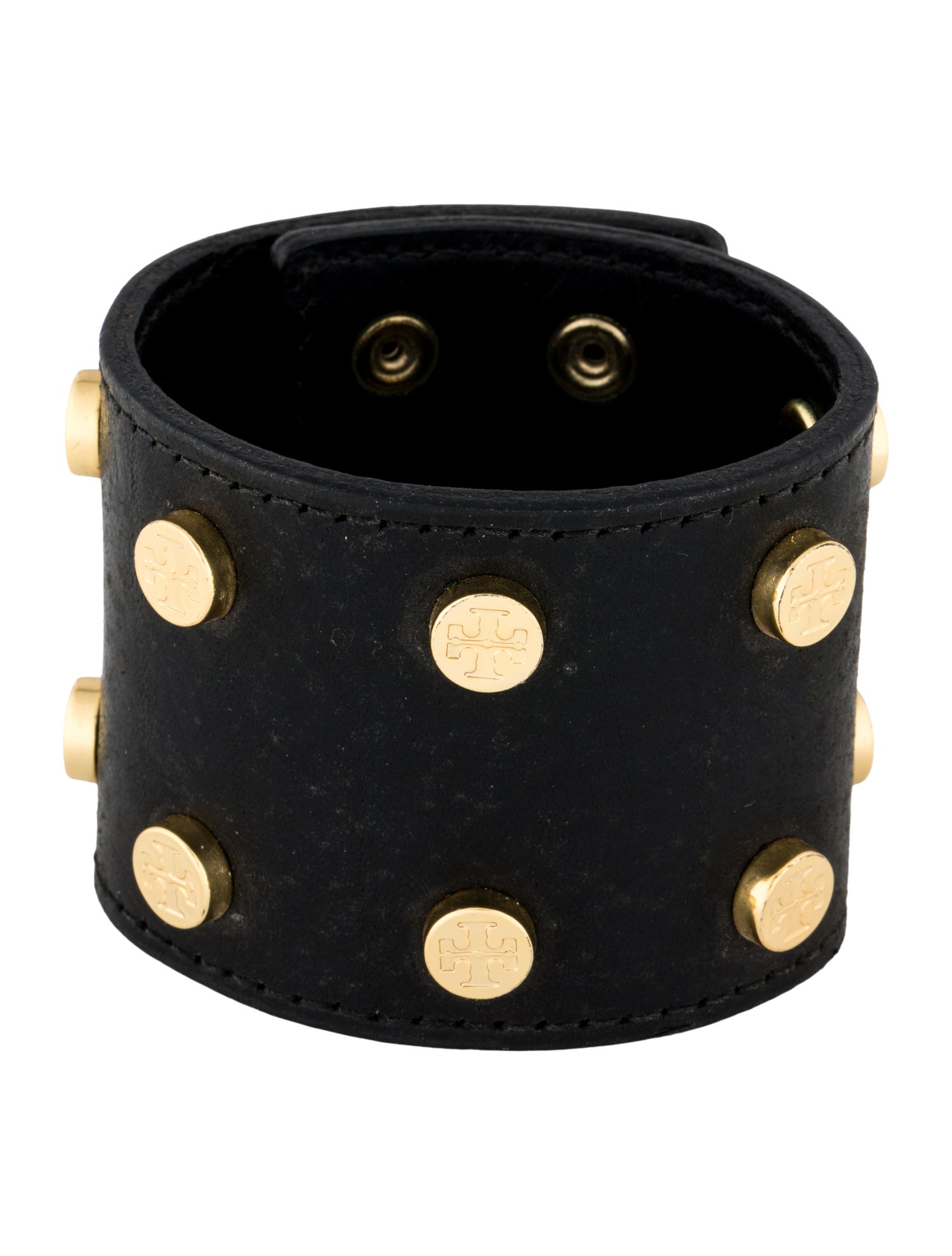 Tory Burch Wide Studded Logo Bracelet