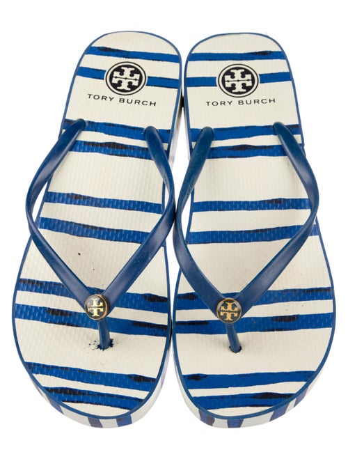 Tory Burch Rubber Striped Flip Flops