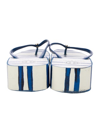 Tory Burch Rubber Striped Flip Flops