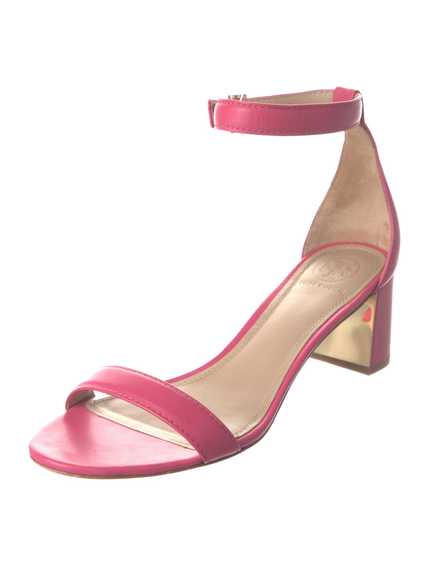 Tory Burch Embossed Leather Cutout Accent Sandals