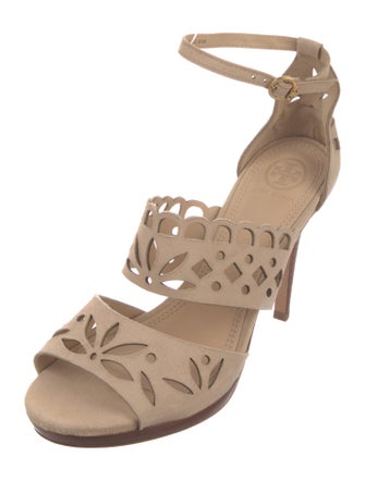 Tory Burch Suede Lasercut Accents Sandals
