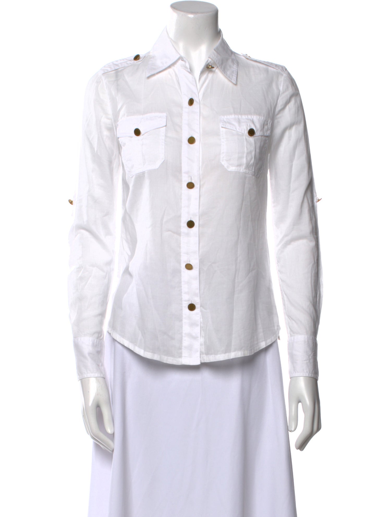 Tory Burch Long Sleeve Button-Up Top