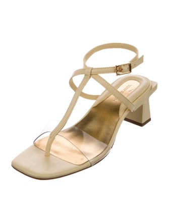 Tory Burch Leather Cutout Accent T-Strap Sandals
