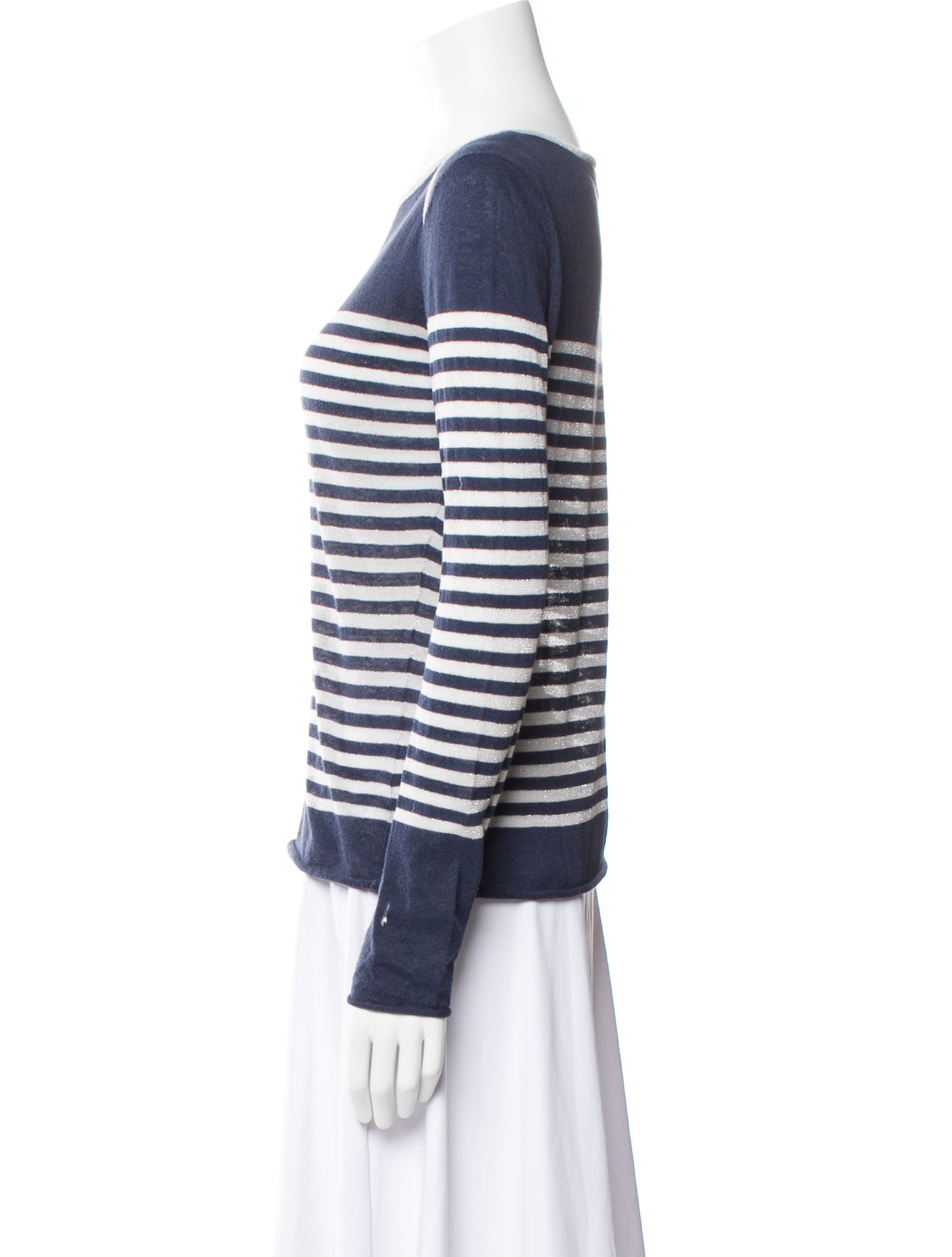 Tory Burch Striped Bateau Neckline Sweater