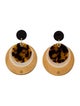 Tory Burch Resin Layered Tortoise Shell Disc Drop Earrings