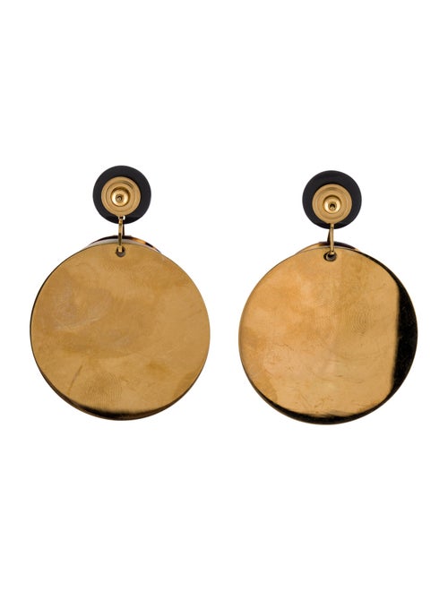 Tory Burch Resin Layered Tortoise Shell Disc Drop Earrings