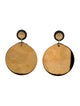 Tory Burch Resin Layered Tortoise Shell Disc Drop Earrings