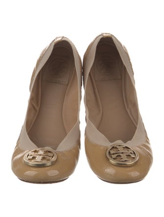 Tory Burch Patent Leather Grosgrain Trim Ballet Flats