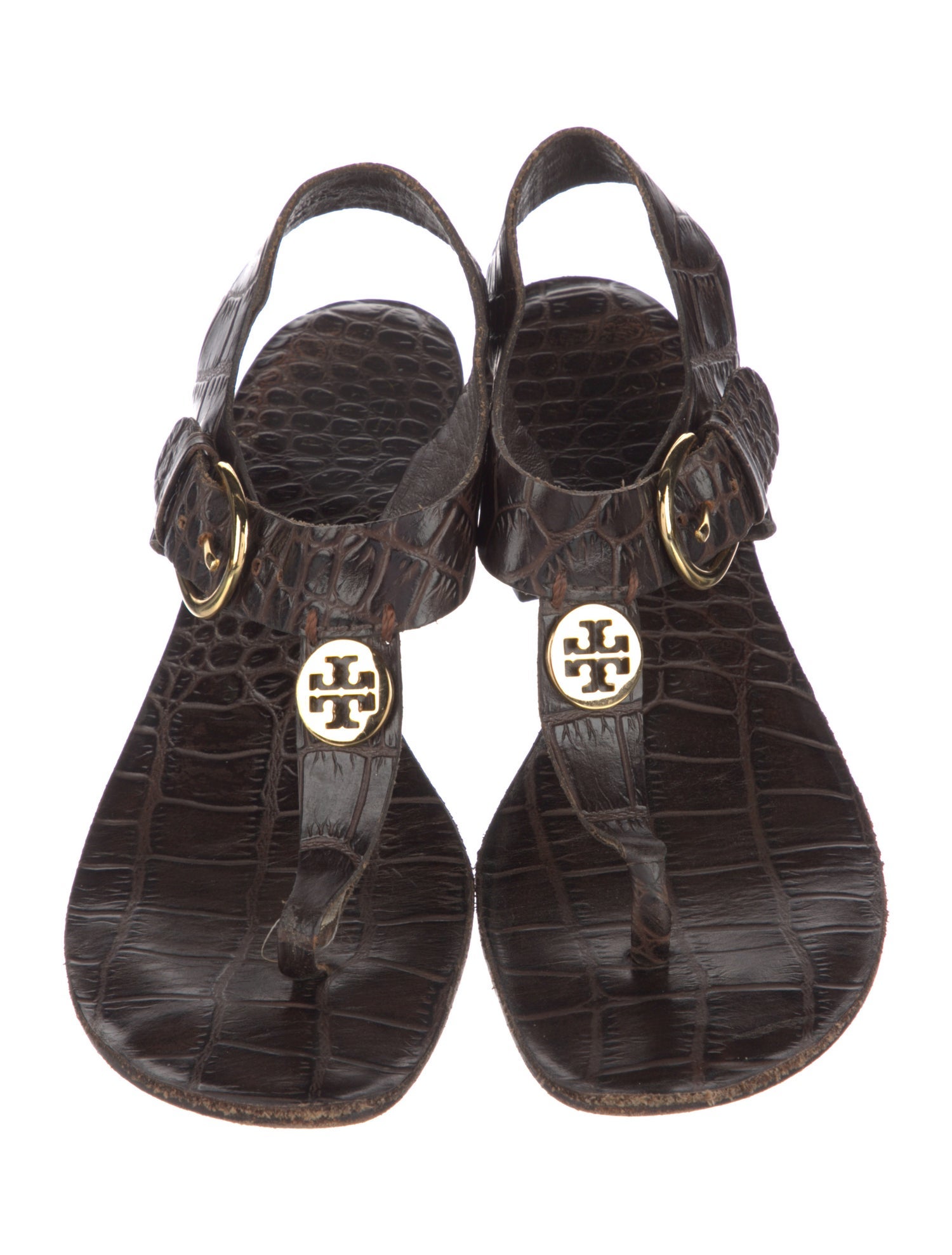 Tory Burch Leather T-Strap Sandals