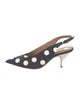 Tory Burch Canvas Polka Dot Print Slingback Pumps