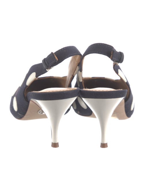 Tory Burch Canvas Polka Dot Print Slingback Pumps