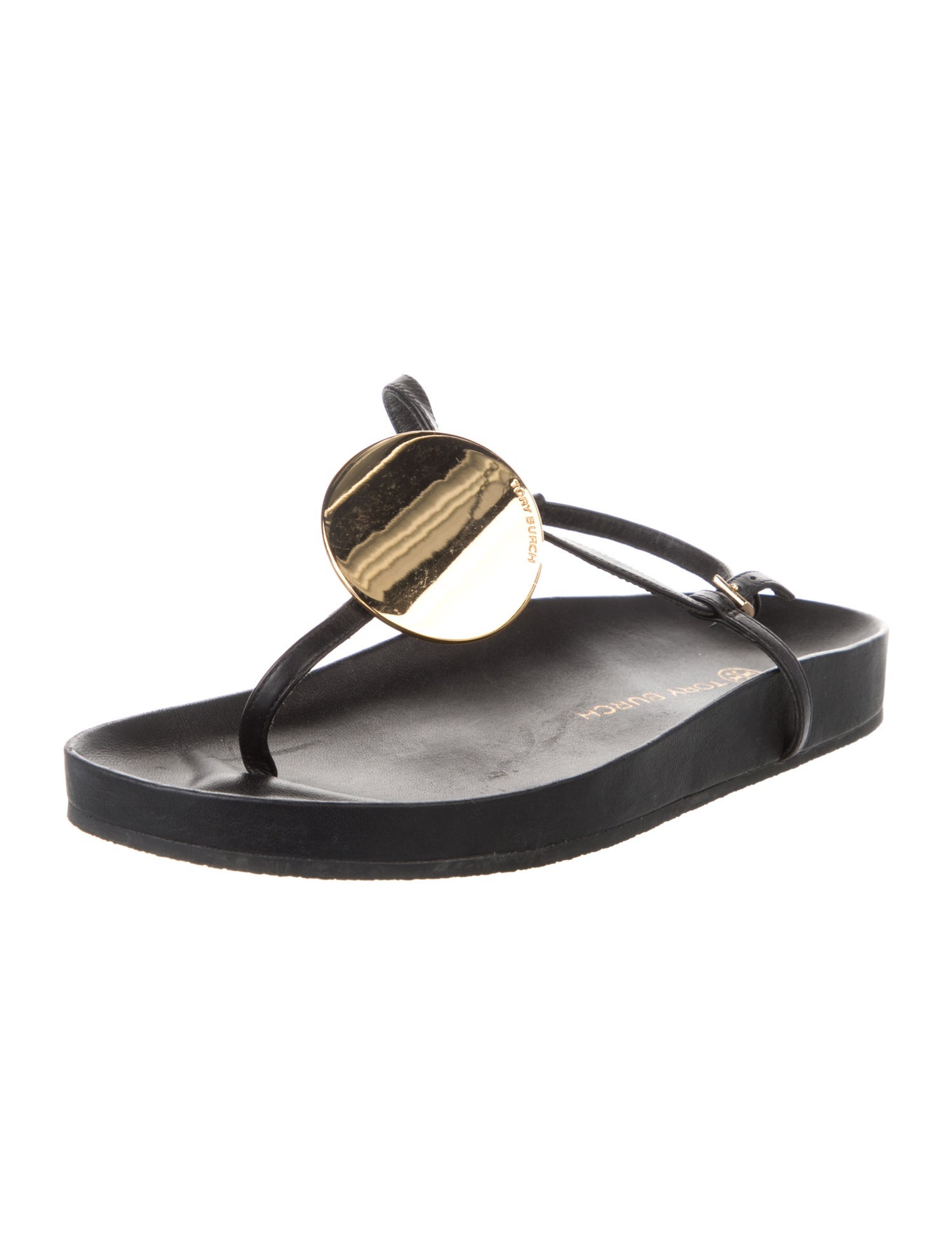 Tory Burch Embossed Leather Cutout Accent Slingback Sandals