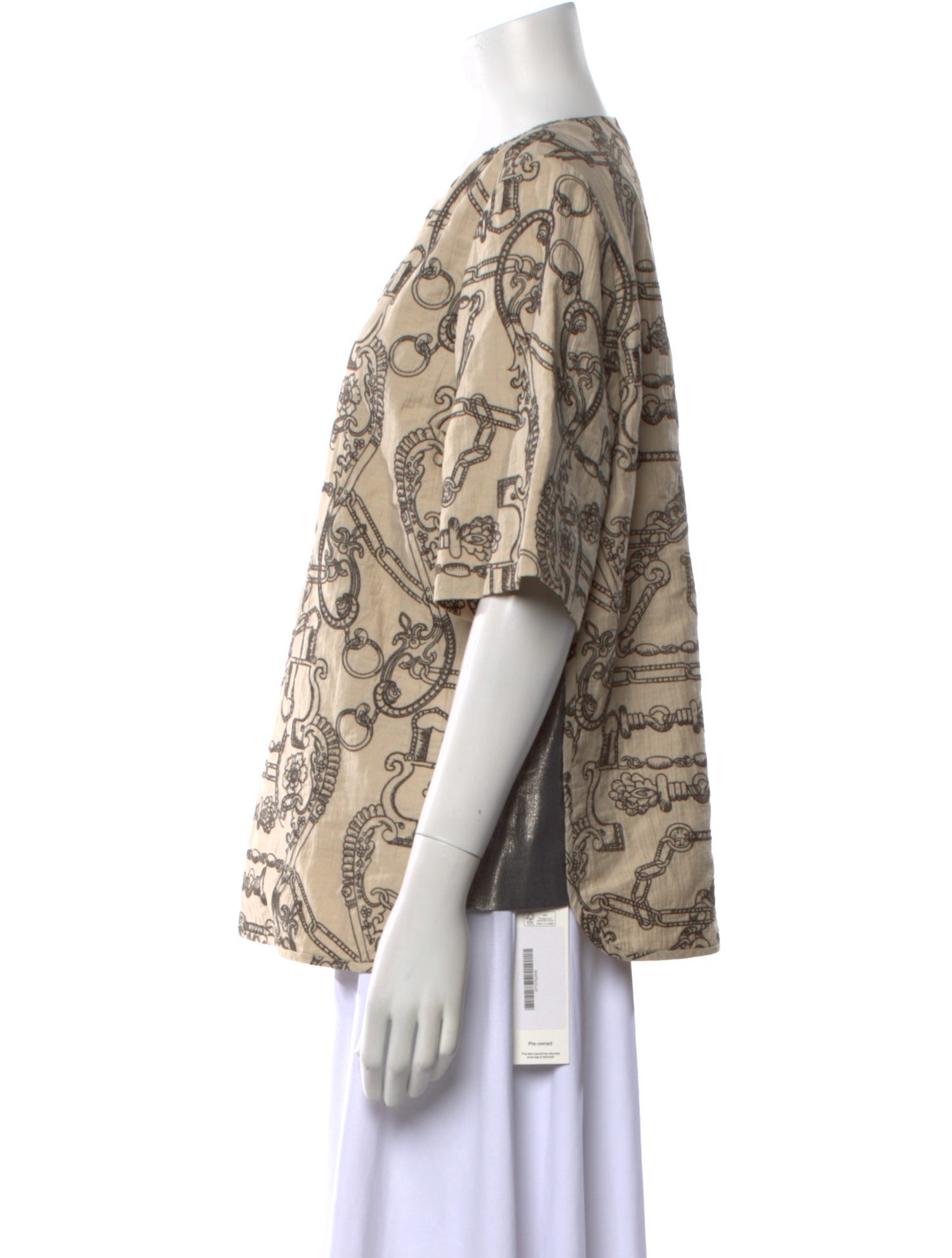 Tory Burch Printed V-Neck Blouse