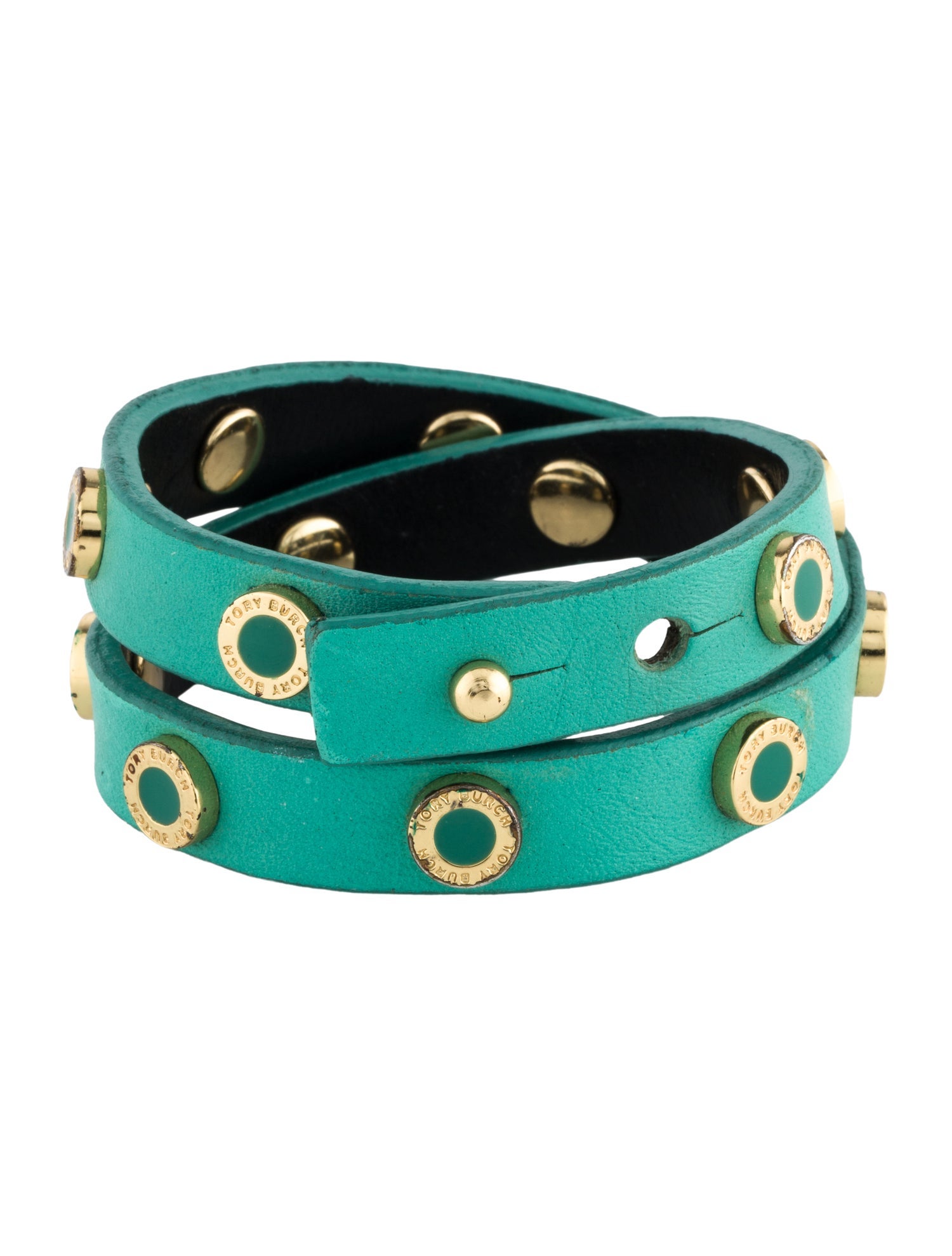 Tory Burch Cole Enamel Logo Double Wrap Bracelet